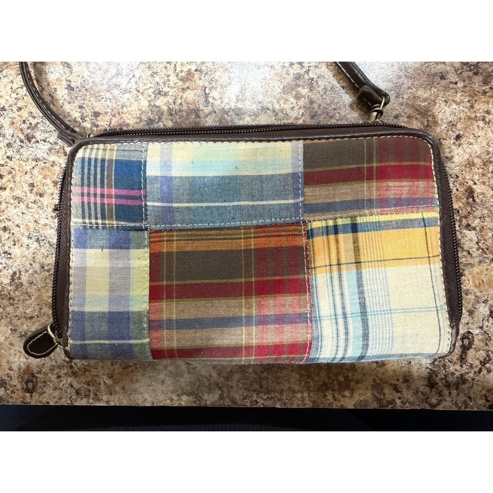 Plaid Crossbody Purse - Earth Tones - Women's